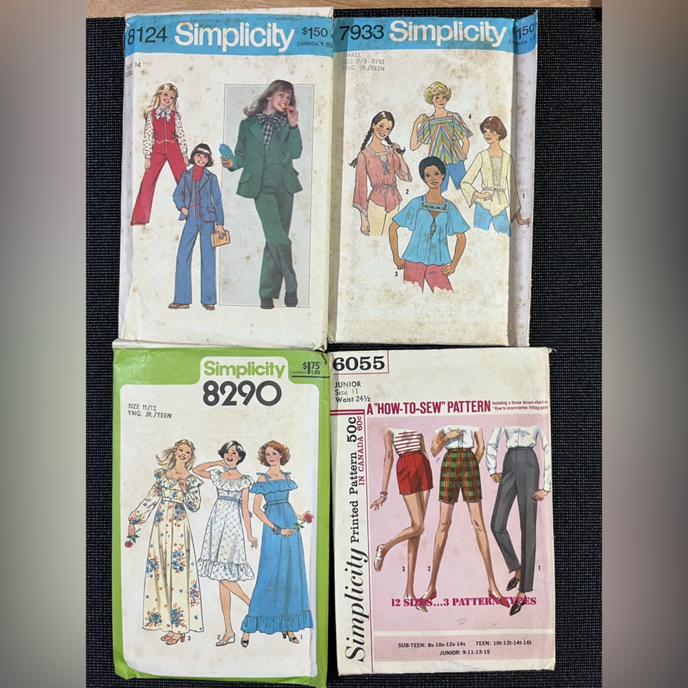 Vintage Simplicity Sewing Patterns for Girls/Teens/Juniors